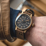 Laco Leipzig Bronze Type B Dial Swiss Mechanical Pilot Watch with Sapphire Crystal #862152 wrist