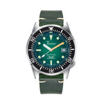 Squale 500 Meter Swiss Made Automatic Dive Watch with Ombre Green Dial and Leather Strap  #1521PROFGR.PVE