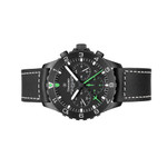 Damasko Black 42mm Chronograph with a Stopwatch and a 12-hour Totalizer #DC86/2Bk-Gn side