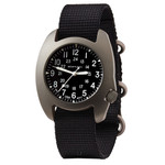 Bertucci D-3T Retroform Epic Field Watch with Black Dial and Black Nylon Strap #17015 zoom