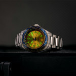 Islander Calabro GMT World Time Automatic Watch with Gold Dial #ISL-191 lume