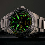 Islander Calabro GMT World Time Automatic Watch with Black Dial #ISL-192 lume