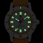 Zodiac Super Seawolf Ceramic COSC Automatic Dive Watch with Silver Dial #ZO9591 lume