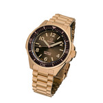 Islander Roslyn Rose Gold Dive Watch with Chocolate Brown Dial #ISL-169 tilt