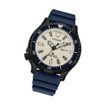 Citizen Automatic Promaster Dive Watch with PVD Case, Fully Lumed Dial and Blue Strap #NY0137-09A tilt