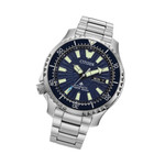 Citizen Automatic Promaster Dive Watch with Blue Dial and Stainless Steel Bracelet #NY0136-52L tilt