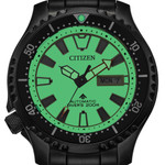 Citizen Automatic Promaster Dive Watch with Fully Lumed Dial and PVD Case and Bracelet #NY0155-58X lume