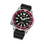 Citizen Automatic Promaster Dive Watch with Black Dial and Rubber Strap #NY0156-04E tilt