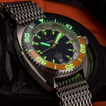 Ocean Crawler Core Diver V4 with Blue and Orange Dial #OC-CR4-BO lume