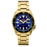 Seiko 5 Sports Automatic Watch with Blue Dial and Goldtone Case #SRPK20 zoom