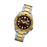 Seiko 5 Sports Automatic Watch with Brown Dial and Two-Tone Case #SRPK24 tilt