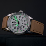 Islander Aviator Automatic Watch with White B-Dial and and Sapphire Crystal #ISL-224 lume