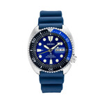 Seiko Turtle Prospex Automatic Dive Watch with Blue Dial and Silicone Strap #SRPD43