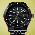 Henry Archer Nordso Automatic Dive Watch with Tempest Meteorite Dial and DLC Case and Bracelet #HAC-NOR-ECL-BOR