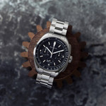 Bulova Lunar Pilot Chronograph 43.5mm with Black Dial and Stainless Steel Bracelet #96K111 lifestyle