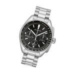 Bulova Lunar Pilot Chronograph 43.5mm with Black Dial and Stainless Steel Bracelet #96K111 tilt