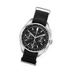 Bulova Lunar Pilot Chronograph 45mm with Black Dial and Nylon Strap #96A225 tilt