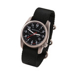 Bertucci A-2T Solar Classic Titanium Field Watch with Black Nylon Strap #12800 tilt