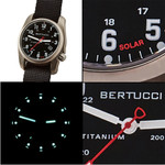Bertucci A-2T Solar Classic Titanium Field Watch with Black Nylon Strap #12800