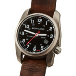 Bertucci A-2T Solar Classic Titanium Field Watch with Brown Leather Strap #12803