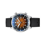 PHOIBOS Eagle Ray 300-Meter Dual-Time GMT Dive Watch with Orange Dial #PX023F