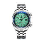Phoibos Eagle Ray Automatic Compressor Style Dive Watch with Pastel Green Dial #PY048A