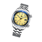 Phoibos Eagle Ray Automatic Compressor Style Dive Watch with Pastel Yellow Dial #PY048F