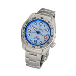 Islander JFK Automatic GMT Watch with Blue Cloud Dial and Steel Bezel #ISL-207