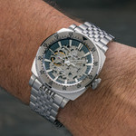 Islander Baiting Hollow Steel Skeleton Dive Watch #ISL-166