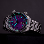 PHOIBOS x ISLANDER Limited Edition Eagle Ray Dive Watch with Sunburst Purple Dial #PY039-LIW22