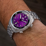 PHOIBOS x ISLANDER Limited Edition Eagle Ray Dive Watch with Sunburst Purple Dial #PY039-LIW22