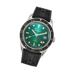 Squale 300 Meter Swiss Automatic GMT-Dive Watch with Green Dial and Rubber Strap #SUB-39GMGR.HTB