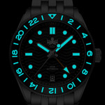 Phoibos Wave Master GMT Automatic Watch with Black Dial #PY049C