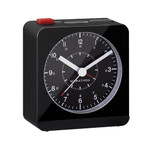 Marathon Alarm Clock with Black Case and Black Dial, Auto-Sensing Night Light #CL030053-BK-BK-NA