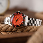 Spinnaker x Islander Spence Limited Edition Dive Watch with Tangerine Dial #SP-5126-LIW22