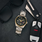 Islander Automatic GMT Dive Watch with Black Waffle Dial #ISL-213