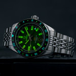 Islander Port Jefferson GMT Skin Diver Automatic Watch with Green Dial #ISL-247