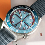 ADPT Series 1 GMT Titanium Field Watch with Aqua Berry Dial #ADPT-DT-AB