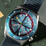 ADPT Series 1 GMT Titanium Field Watch with Aqua Berry Dial #ADPT-DT-AB