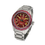 Islander Calabro GMT World Time Watch with Red Dial #ISL-242