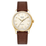 KUOE Royal Smith 90-006 Automatic 35mm Goldtone Watch with Ivory Dial #RS90006C-GD-IV-IT-DBR-SA KUOE Royal Smith 90-006 Automatic 35mm Goldtone Watch with Ivory Dial #RS90006C-GD-IV-IT-DBR-SA