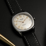 KUOE Royal Smith 90-008 Silver 34mm Dress Watch with Ivory Dial #RS90008-SV-GD