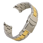 Islander 22mm Two-tone Three-Link Watch Bracelet for Casio Duro Quartz Dive Watch #BRAC-117