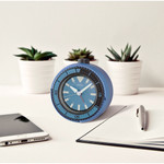 Seiko Mai Modern Rotating Bezel Alarm Clock in Metallic Blue #QHE207ELH
