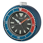 Seiko Mai Modern Rotating Bezel Alarm Clock in Metallic Blue and Red #QHE207LLH