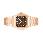 Duxot Quadrata Automatic in Walnut Brown #DX-2073-55