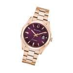 Bulova Surveyor Rose Gold-Tone With Purple Dial #97B234 Bulova Surveyor Rose Gold-Tone With Purple Dial #97B234