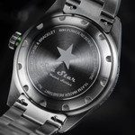 Red Star SEA STAR Watch with Black Dial and Green Bezel #7074G-E