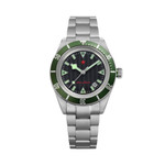 Red Star SEA STAR Watch with Black Dial and Green Bezel #7074G-E