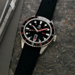Varsity Automatic Watch with Black Dial, Red and White Accents #VW-05